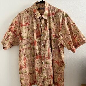 Tori Richard Tropical Palm Print Men's Aloha Shirt